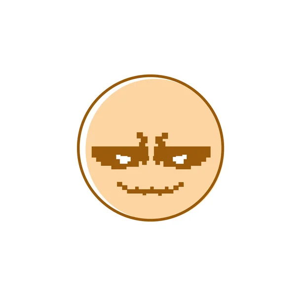 Smiling Cartoon Face Positive People Emotion Icon — Stock Vector