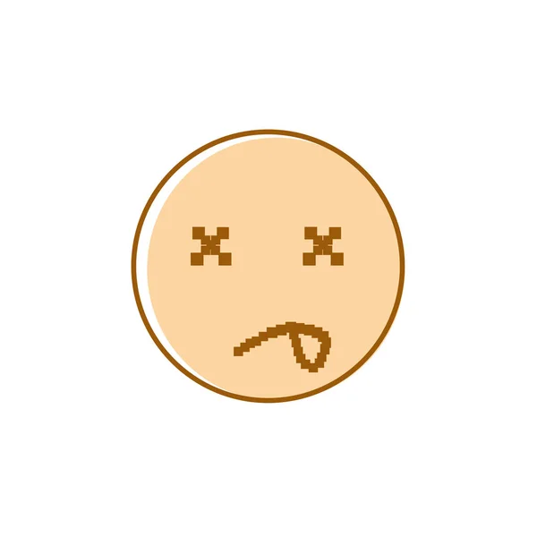 悲伤的卡通脸消极的人情感图标 — 图库矢量图片