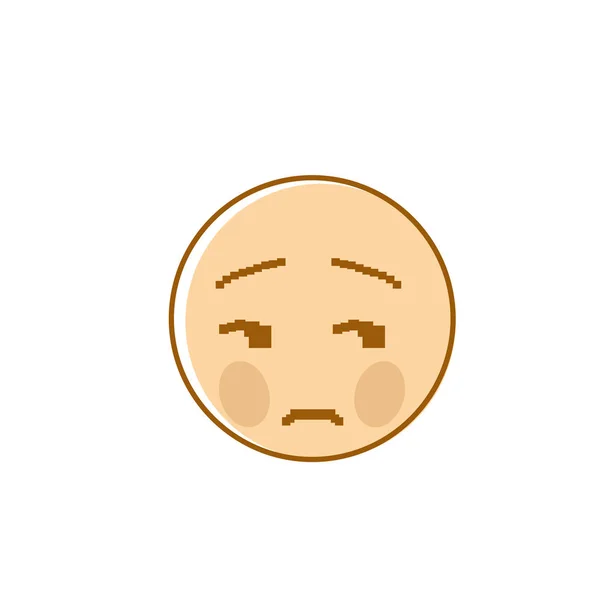 Sad Cartoon Face Negative People Emotion Icon — Stock Vector