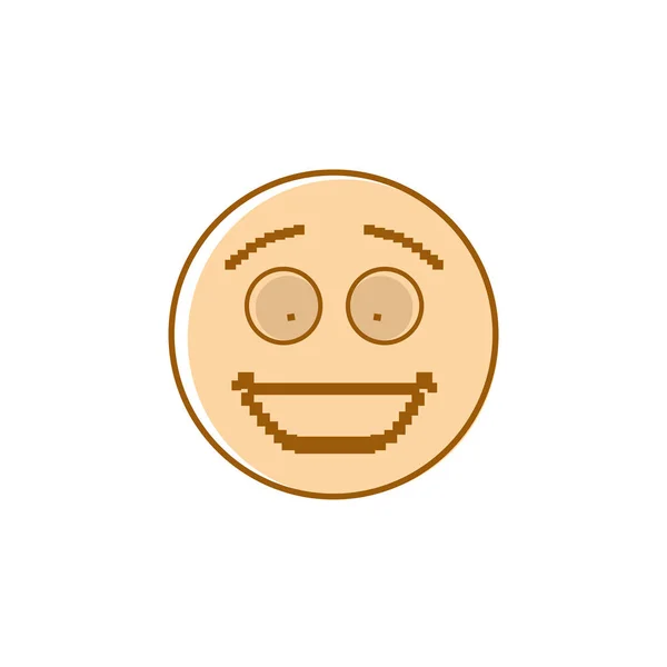 Smiling Cartoon Face Positive People Emotion Icon — Stock Vector