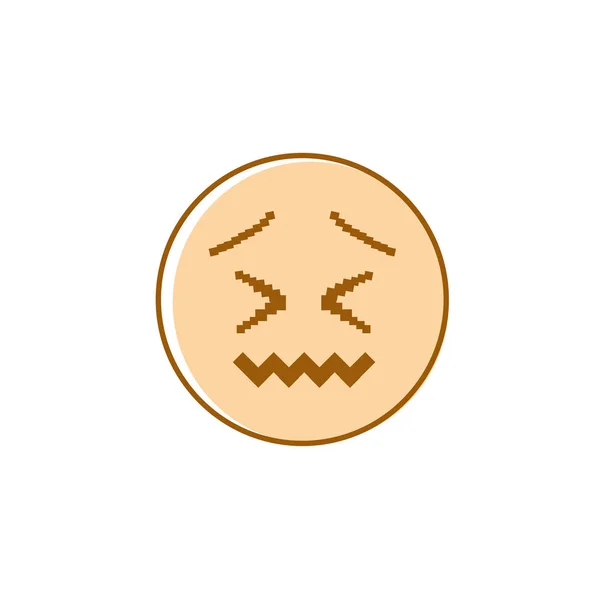 Triste cara de dibujos animados gente negativa Emoción icono — Archivo Imágenes Vectoriales