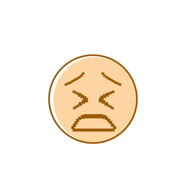 Sad Cartoon Face Negative People Emotion Icon — Stock Vector