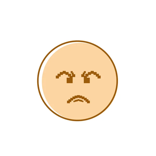 怒っている漫画顔否定的な人の感情アイコン — ストックベクタ