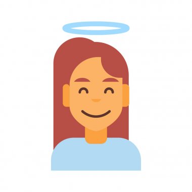 Profil simgesi kadın duygu Avatar, kadın karikatür portre yüz gülümseyen mutlu
