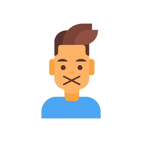 Profil-Ikone männliche Emotion Avatar, Mann Cartoon Porträt schweigendes Gesicht — Stockvektor