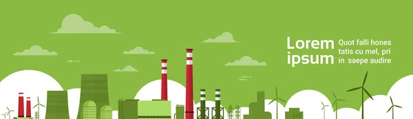 自然汚染工場パイプ汚れた廃棄物空気や水の汚染された環境 — ストックベクタ