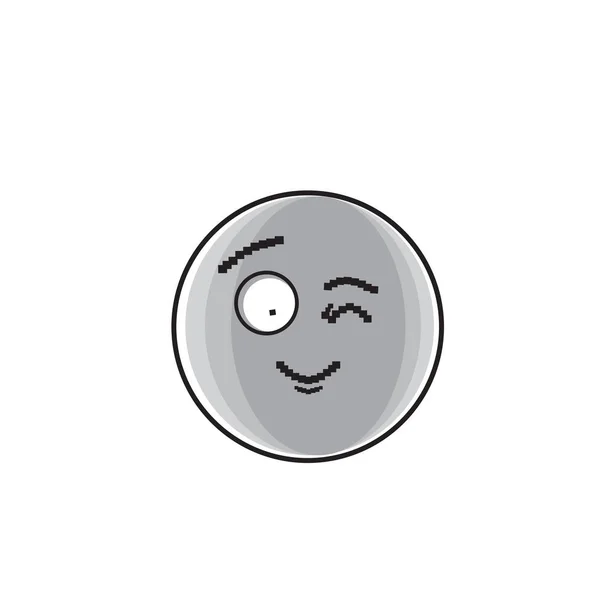 Cara de dibujos animados sonriente guiño personas positivas Emoción icono — Archivo Imágenes Vectoriales