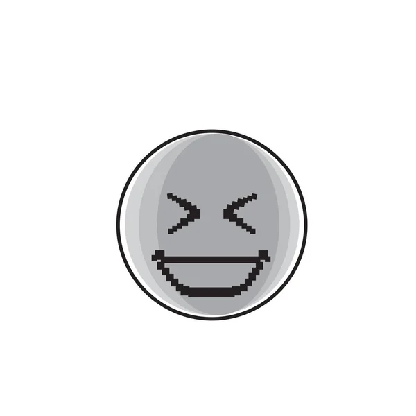 Smiling Cartoon Face Laughing Positive People Emotion Icon — Stock Vector