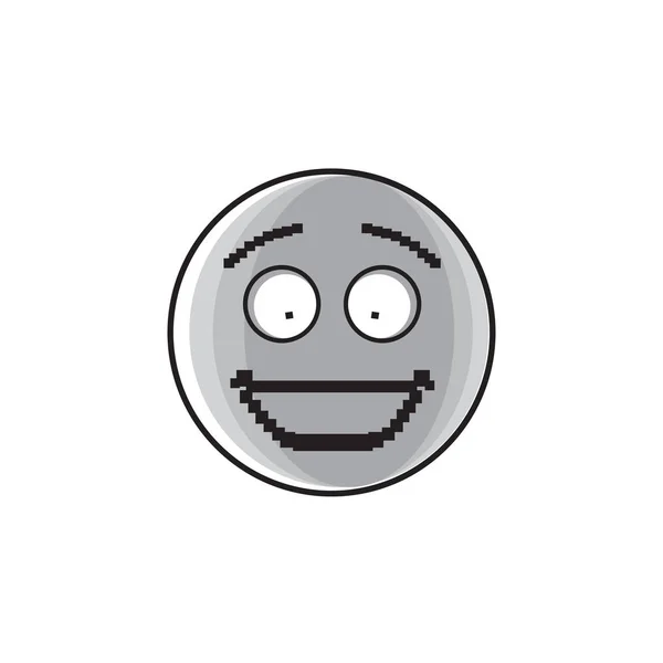 Smiling Cartoon Face Positive People Emotion Icon — Stock Vector