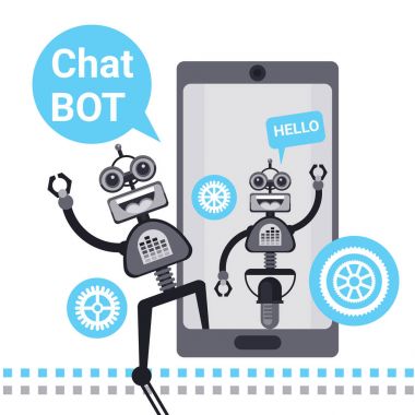 Bedava Chat Bot, Robot sanal yardım öğe Web sitesi veya mobil uygulamalar, yapay zeka kavramı