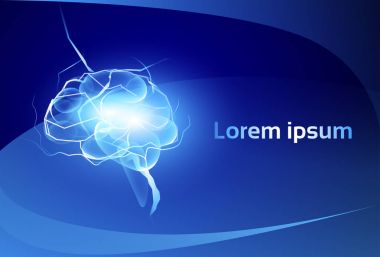 Beyin sinir hücreleri etkinlik tıp zeka kavramı afiş kopya alanı ile düşünme