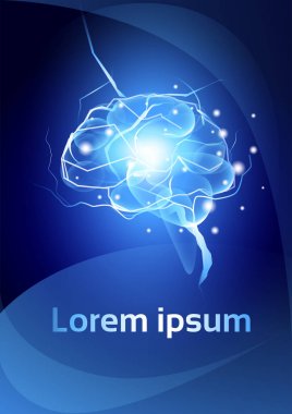 Beyin sinir hücreleri etkinlik tıp zeka kavramı afiş kopya alanı ile düşünme