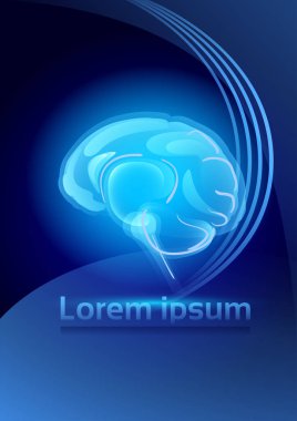 Beyin sinir hücreleri etkinlik, zeka kavramı afiş kopya alanı ile düşünme tıp