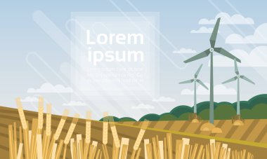 Rüzgar türbin kule alan mavi gökyüzü alternatif enerji kaynağı teknolojisinde