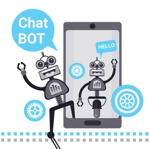 Volný Chat Bot, Robot virtuální pomoc prvek webové stránky nebo mobilní aplikace, koncept umělé inteligence — Stockový vektor