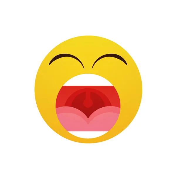Yellow Cartoon Face Screaming People Emotion Icon — Stock Vector