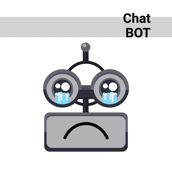 Robot del fumetto faccia gridare emozione Chat Bot Icona — Vettoriale Stock