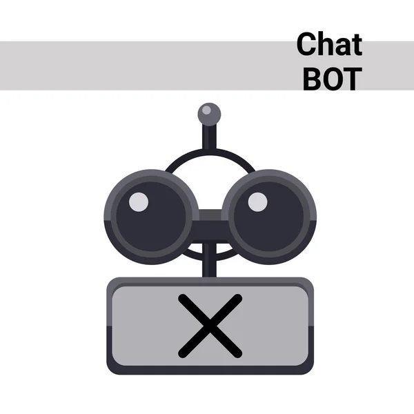 Robot del fumetto faccia silenziosa carina emozione Chat Bot Icona — Vettoriale Stock