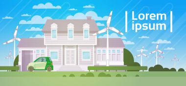 Rüzgar Türbini Eko gayrimenkul enerji verimliliği ile konut yapı