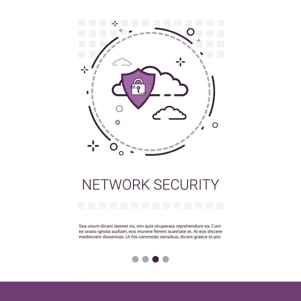 Dane ochrony prywatności Internet informacji sieci zabezpieczeń baneru internetowego z miejsca kopii — Wektor stockowy