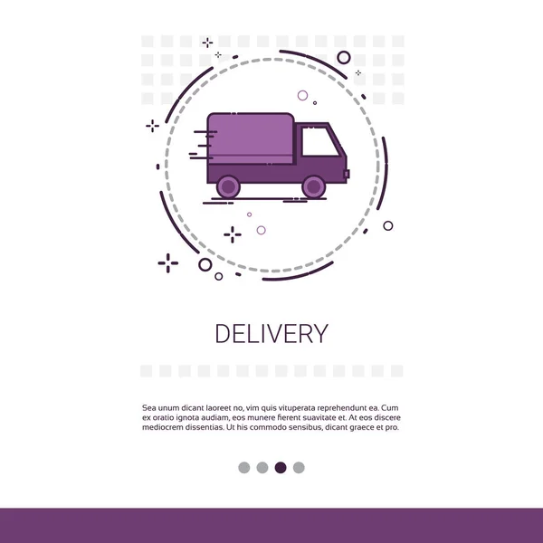 Delivery Service Truck Web Banner With Copy Space — Stock Vector