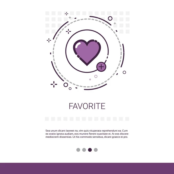 Amor favorito Plus Symbol Web Banner com espaço de cópia — Vetor de Stock