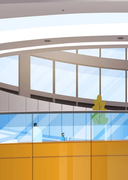 Centre d'affaires moderne Édifice à bureaux Entreprises Réunion de travail Intérieur — Image vectorielle