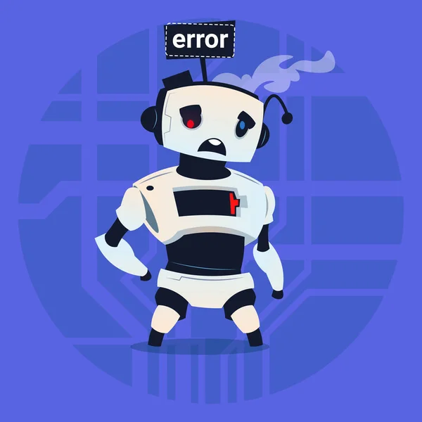 Roztomilý Robot chyba moderní umělé inteligence technologický koncept — Stockový vektor
