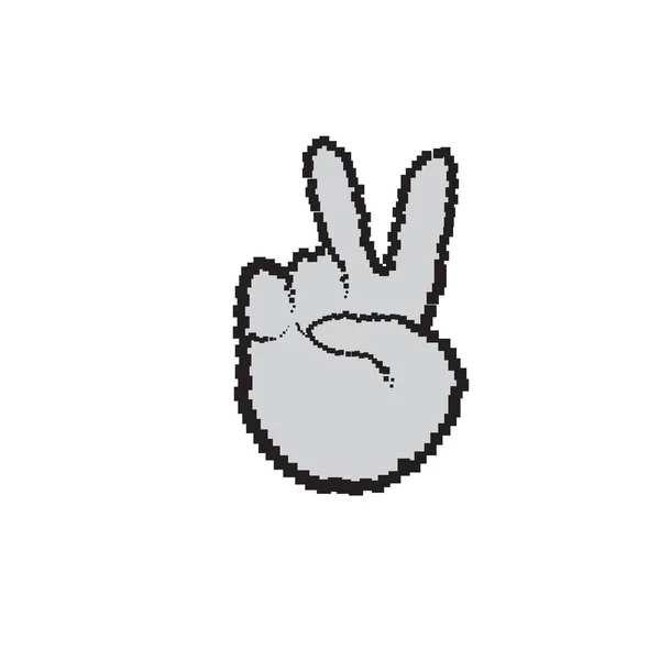 Győzelem jele béke kéz gesztus emberek érzelem ikon — Stock Vector