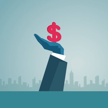 İşadamı elini tut dolar işareti, iş adamı Finans başarı kavramı
