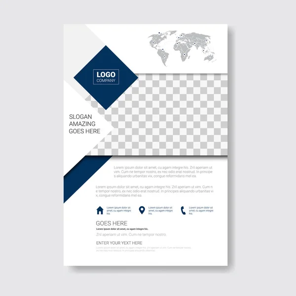 Template Design Brochure, Annual Report, Magazine, Poster, Corporate Presentation, Portfolio, Flyer With Copy Space — Stock Vector