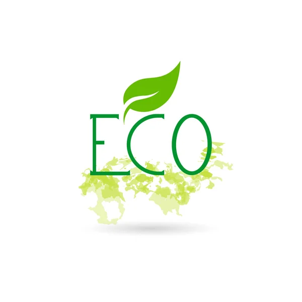 Eco Friendly Organic Natural Bio Producto Web Icono Verde Logo — Vector de stock