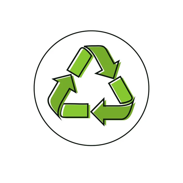 Recycle Symbol Green Arrows Logo Web Icon — Stock Vector