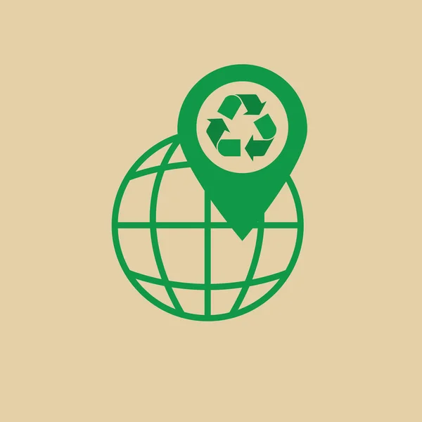 Ikona sieci Web Logo zielone strzałki Symbol recyklingu — Wektor stockowy