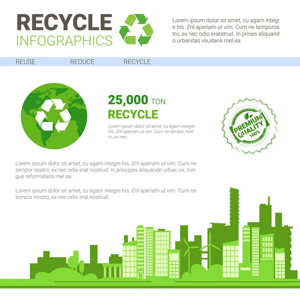 Recycling-Infografik Banner Mülltrennung Müllkonzept — Stockvektor