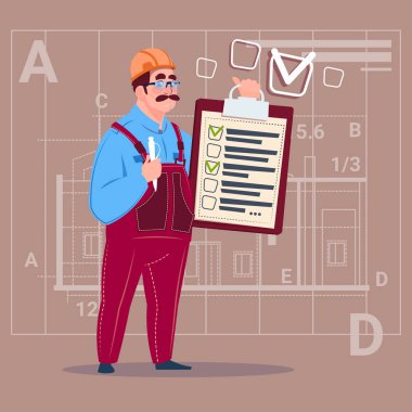 Arka Plan arka plan üzerinde çizgi film Oluşturucu marangoz tutun denetim listesi inşaat işçisi