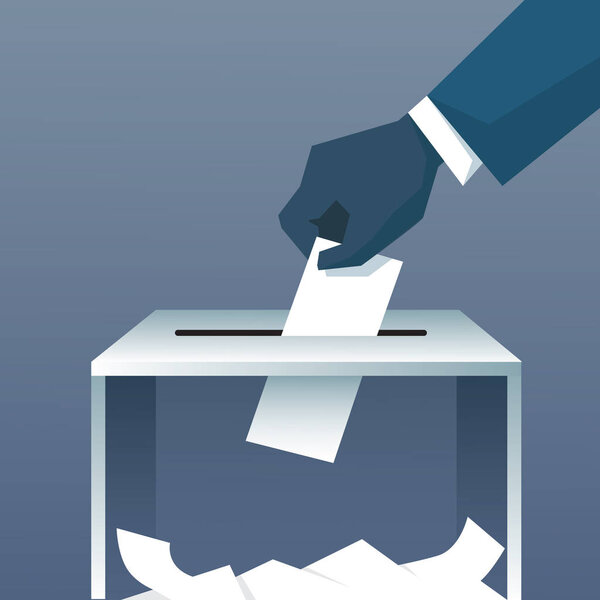 Положить бумагу в урну для голосования во время голосования
