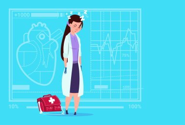 Erkek doktor uyku tıbbi klinikler işçi hastane yorgun