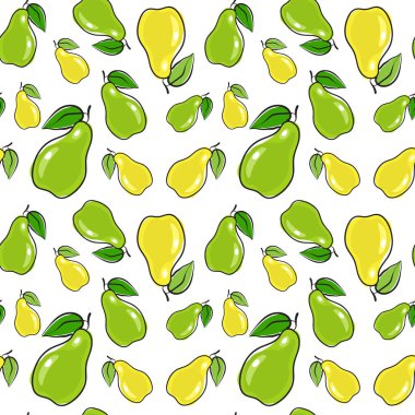 Dikişsiz desen armut meyve yaz süsleme arka plan