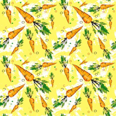 Dikişsiz desen havuç sebze süsleme arka plan