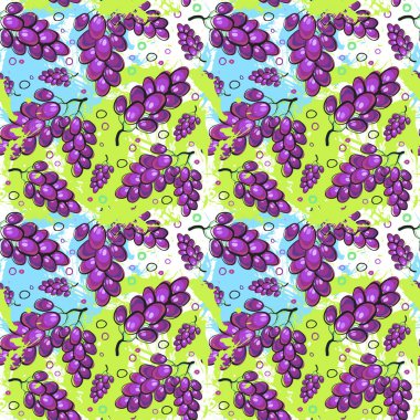 Dikişsiz desen üzüm meyve yaz süsleme arka plan