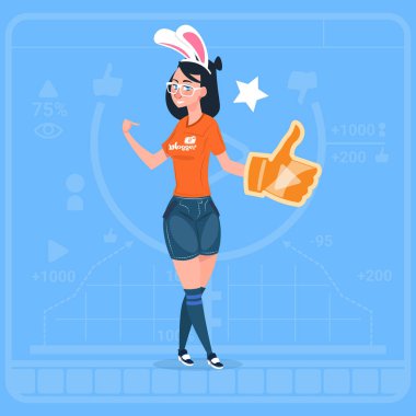Kız tutun başparmak Modern Video Blogger Vlog Creator kanalı gibi