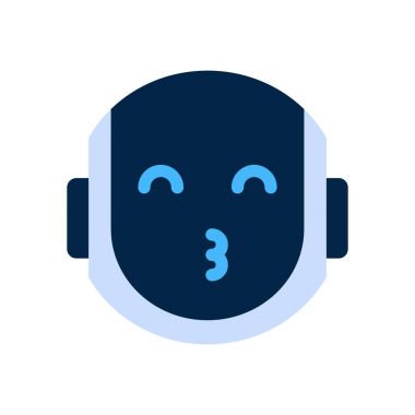 Robot Yüz Simgesi Gülen Yüz Darbe Öpücük Duygu Robotik Emoji