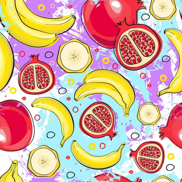 Nahtlose Muster verschiedene Früchte Sommer Ornament Hintergrund — Stockvektor