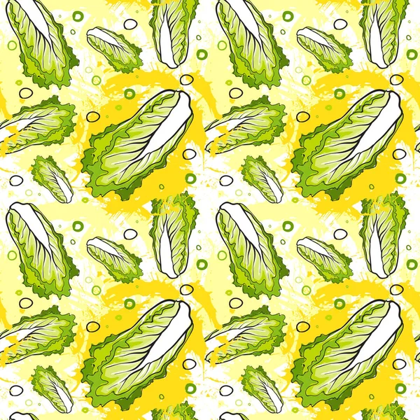 Modèle sans couture Nappa choux légumes ornement fond — Image vectorielle