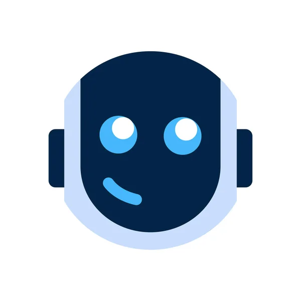 Icona del volto del robot Emoji robotico di emozione del volto sorridente — Vettoriale Stock