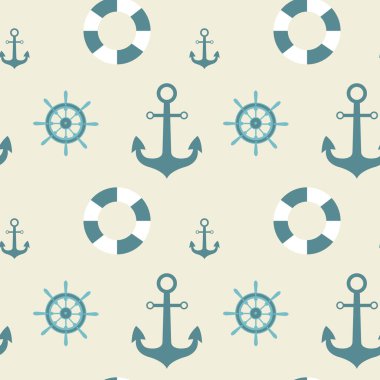 Çapalar Dikişsiz Desen Deniz Vintage Süs Arka Plan