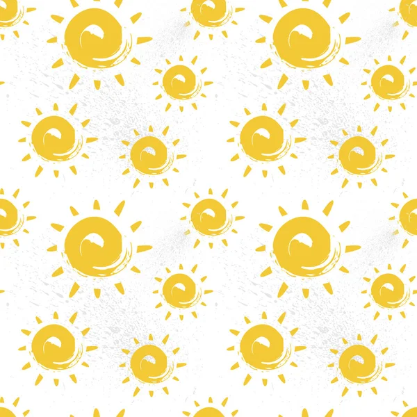 Motif sans couture soleil coloré Ornement d'été Style de fond — Image vectorielle