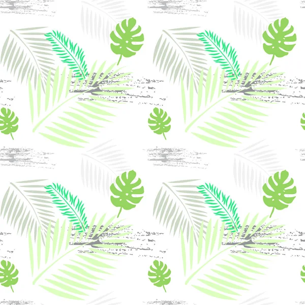 Feuilles de palmier Motif sans couture Ornement tropical Style de fond — Image vectorielle