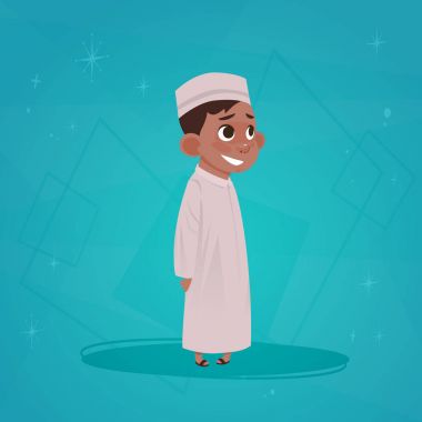Arap çocuk küçük çizgi film karakteri Müslüman erkek